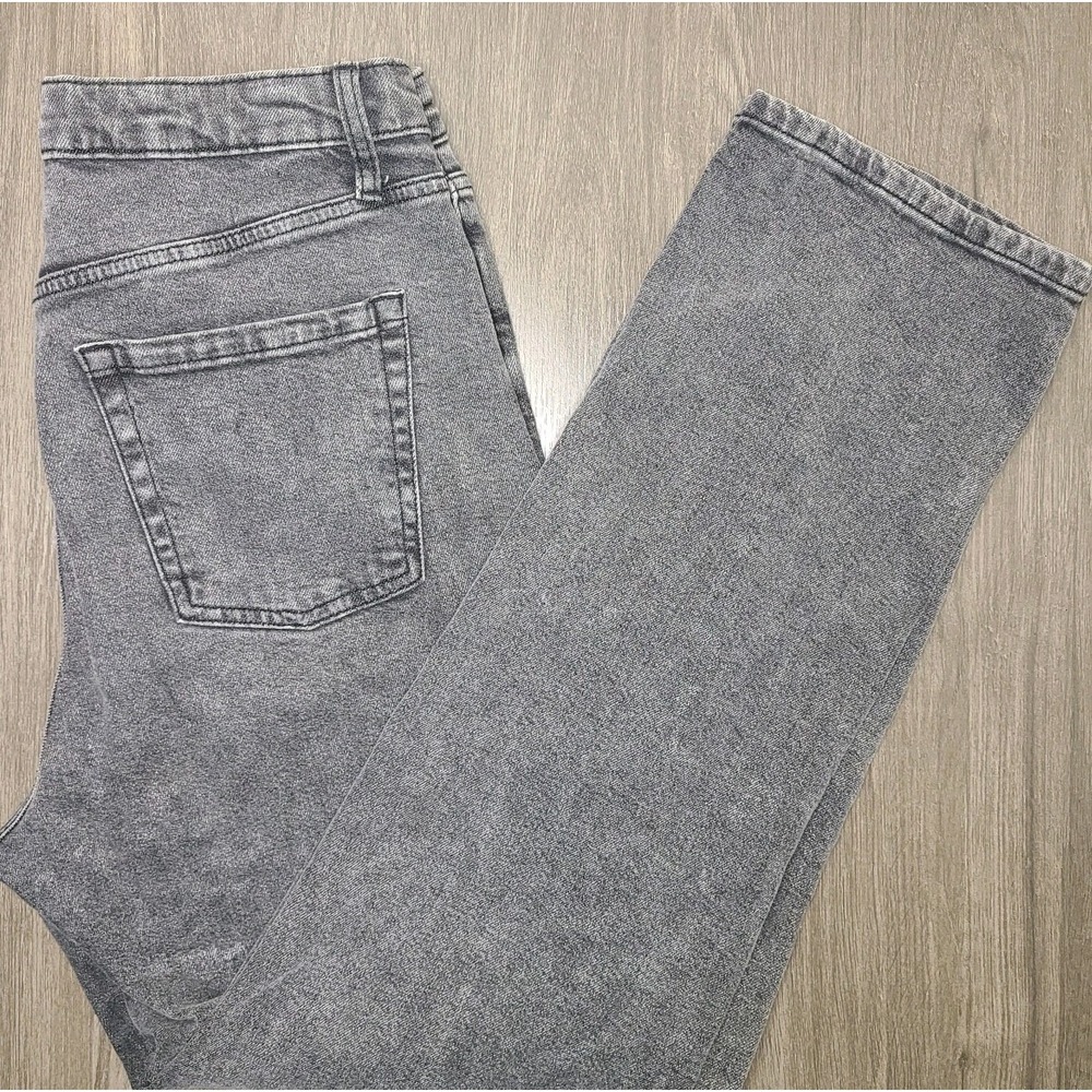 Wild Fable Jeans Womens 10 Super High Rise Gray Black Wash Straight Wide Leg 30
